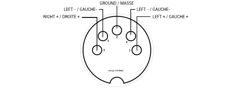 AUDIOPHONICS 5 Pin DIN to Stereo RCA Cable with Ground ... audio xlr wiring diagram 