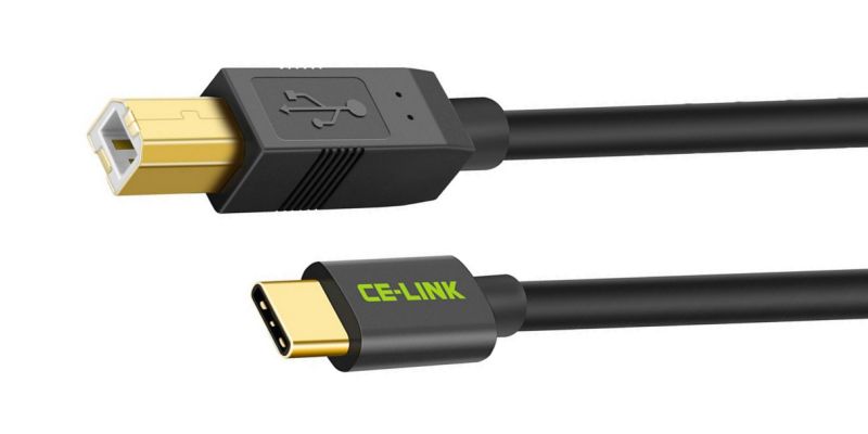 Câble USB 2.0 USB-B mâle vers USB-C réversible mâle Plaqué Or OTG 2m -  Audiophonics