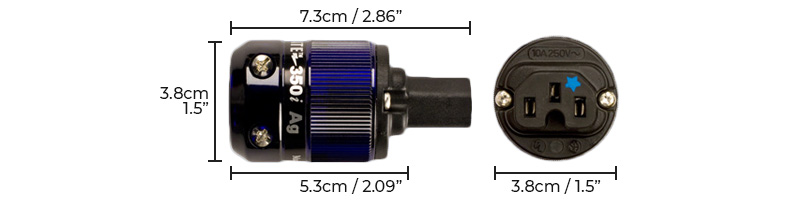 Wattgate 350i AG Connecteur IEC C15 Plaqué Argent