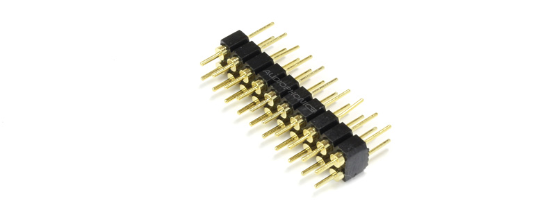 Connecteur barrette droit mâle / mâle 2x10 pins ronds 2.54mm