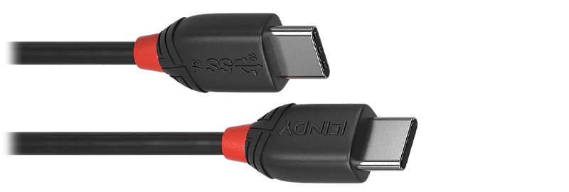 Lindy Black Line Câble USB-C 3.1 Mâle vers USB-C 3.1 Mâle SuperSpeed+ 10Gbps 3A 0.5m