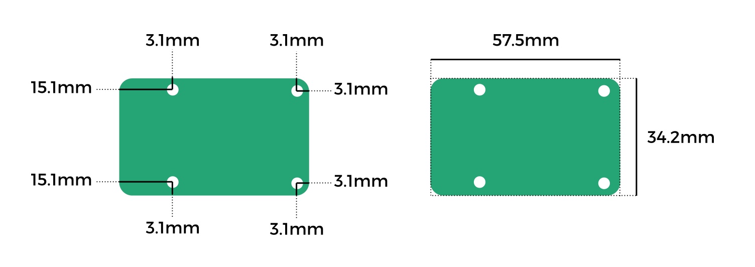 ADC module dimensions and spacers