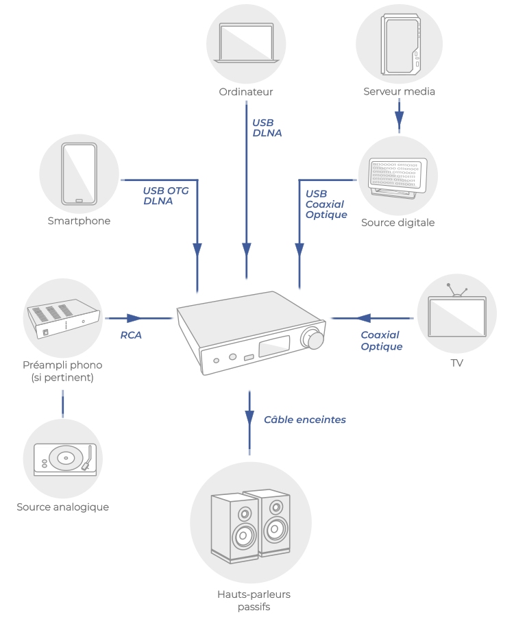 How to connect D802E FX Audio