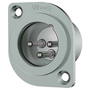 Viborg CM201(R) Embase XLR M&acirc;le Cuivre Pur Plaqu&eacute; Argent / Rhodium (Unit&eacute;)