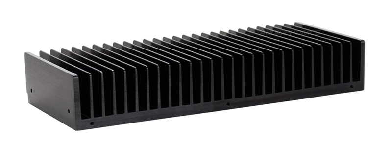 Radiateur Dissipateur Thermique Anodisé 400x125x50mm Noir