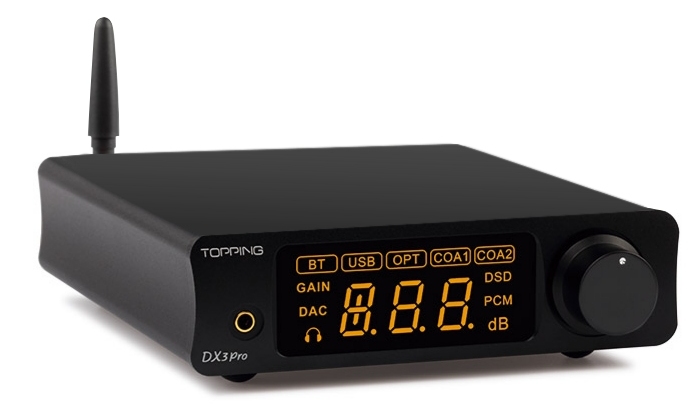 TOPPING DX3 Pro+ DAC/amp Per Cuffie Con LDAC, ESS9038Q2M, XMOS XU208, 32Bit/768kHz, Nero Argento
