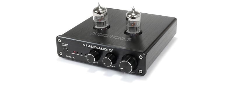 FX-Audio TUBE-06 Préamplificateur à Tubes avec Contrôle de Tonalité 2x 6N3 USB Noir