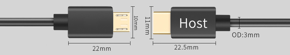 Câble Micro USB vers USB-C Plaqué Or 20cm