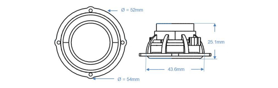 TECTONIC BMR TEBM35C10-4 Haut-Parleur Large Bande 10W 4 Ohm 100Hz - 20kHz Ø 5.2cm