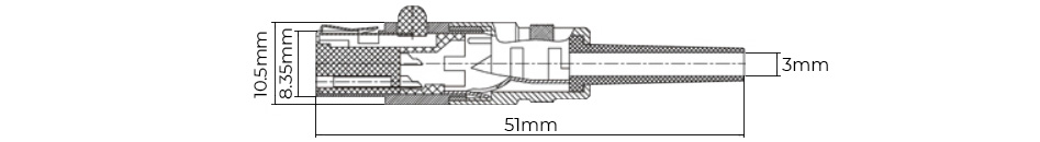 Connecteur Mini XLR 3 Pins Femelle Plaqué Or Ø5mm (Unité)