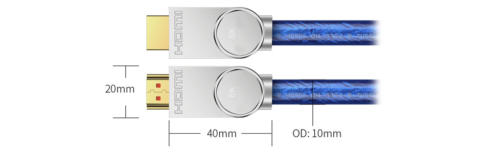 Câble HDMI 2.1 Ultra HD 8K 4320p 48Gbps Cuivre OCC Plaqué Argent 1.5m