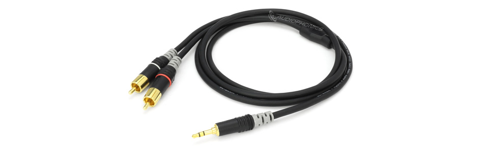 Audiophonics - SOMMERCABLE HBA-3SC2 Câble RCA Stéréo Mâles vers Jack 3.5mm  Stéréo Mâle 1.5m