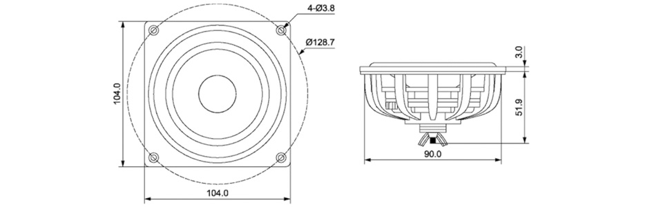 Dayton Audio DMA105-PR Radiateur Passif Aluminium 37.9Hz Ø10.2cm