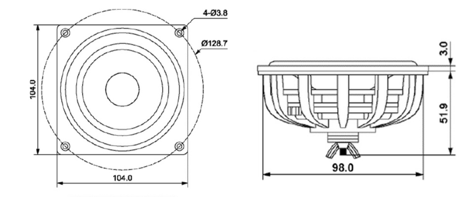Dayton Audio DMA105-PR Radiateur Passif Aluminium 37.9Hz &Oslash;10.2cm