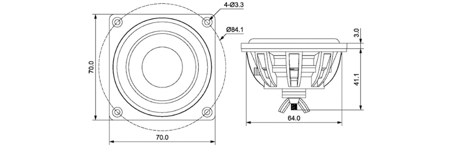 Dayton Audio DMA70-PR Radiateur Passif Aluminium 34.5Hz Ø6.3cm