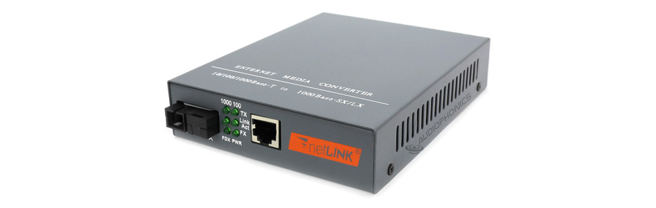 Convertisseur Switch Ethernet 10/100/1000Base-TX vers fibre Optique 1000Base-SX/LX