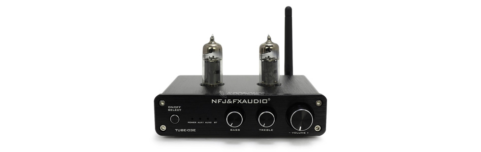 FX-Audio Tube-03E Préamplificateur à Tubes avec Contrôle de Tonalité 2x6K4 Bluetooth Noir