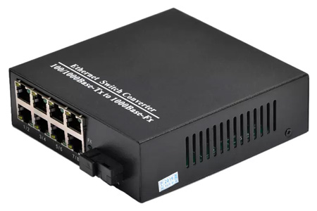 Audiophonics - Convertisseur Switch Ethernet 8x RJ45 1x Fibre Optique