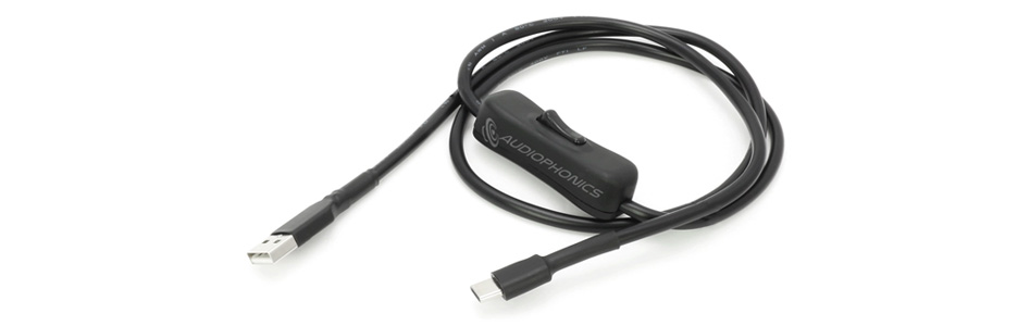 Câble d'Alimentation USB-A Mâle vers USB-C Mâle avec Interrupteur 0.823mm² 1m