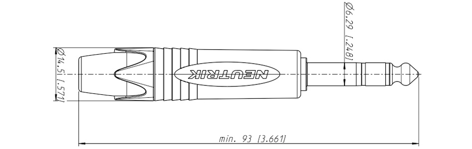 Neutrik NP3X Connecteur Jack 6.35mm Stéréo Mâle Ø9mm