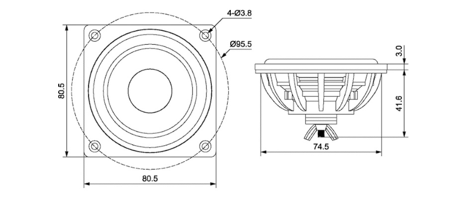 Dayton Audio DMA80-PR Radiateur Passif Aluminium 34.6Hz Ø7.6cm