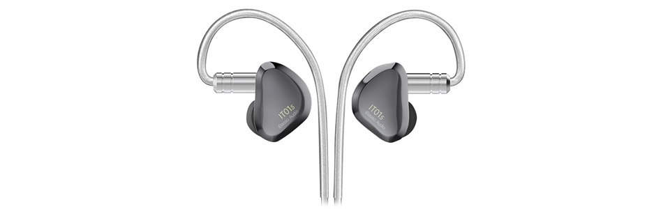 iBasso IT01S Écouteurs Intra-Auriculaires Hauts-Parleurs Dynamiques Membranes Nanotubes Ø10mm 16Ω Gris