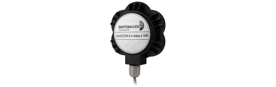 Dayton Audio DAEX25W-8 Haut-parleur Vibreur Exciter Large Bande Waterproof 10W 8Ω Ø25mm