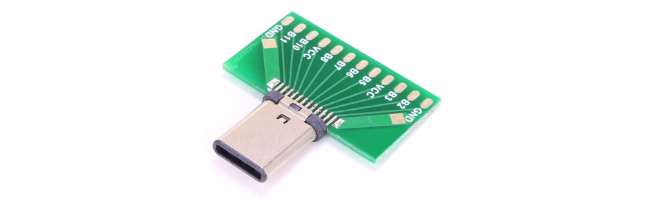 Connecteur USB-C 3.1 Mâle SMT avec PCB