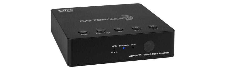 Dayton Audio WB40A Amplificateur Bluetooth WiFi Multiroom 2x20W 8Ω