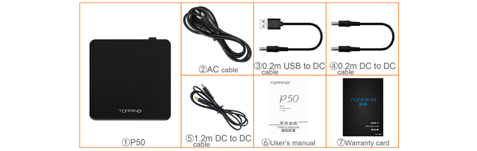 Topping P50 Alimentation Linéaire Régulée Ultra Faible Bruit 2x 5V 1A + 15V 1A