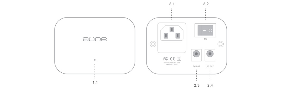 Aune XP2 Alimentation Linéaire 9V DC 1A pour Aune X1s Pro / X8 / T1s / X5s Argent