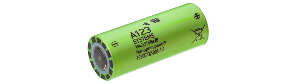 A123 SYSTEMS ANR26650M1-B Batterie Rechargeable LifePO4 26650 3.3V 2500mAh (Unité)