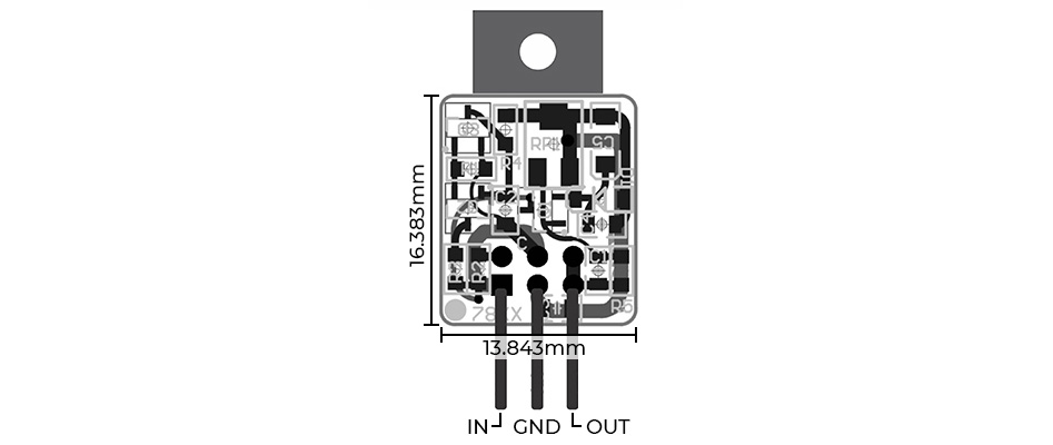 Régulateur de Tension Discret Ajustable LM7805 +5V / +12V