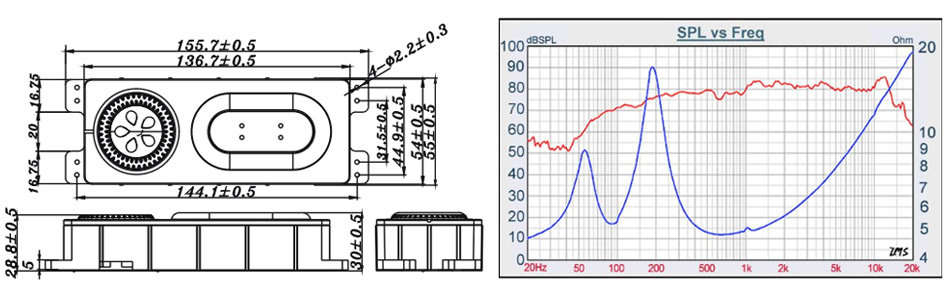 Tang-Band T1-2121SD Module Haut-Parleur Large Bande Aluminium 6W 4Ω 79dB 78Hz-20kHz