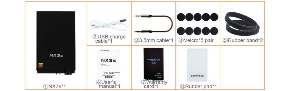 Topping NX3s Amplificateur Casque Portable sur Batterie Hi-Res OPA2140 + LME49720