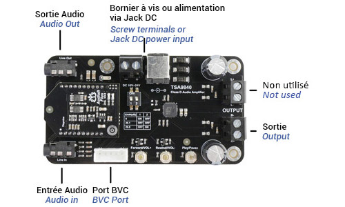 TinySine TSA9840B Module Amplificateur Mono Class D MAX98400A Bluetooth aptX TWS 20W 8Ω