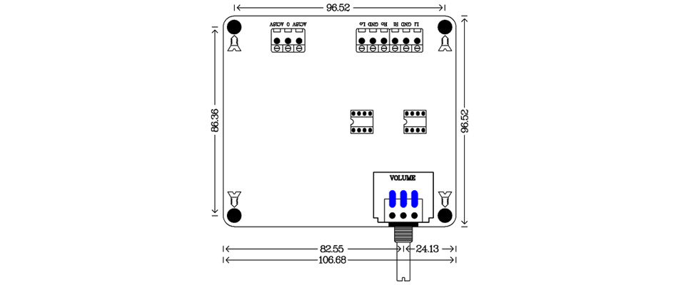 Module Préamplificateur Stéréo Potentiomètre ALPS RK27 2x AOP NE5534N DIP8