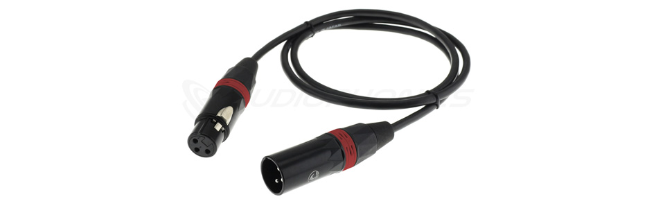 Câble de Modulation XLR Femelle - XLR Mâle Plaqué Or 24k 1m Rouge