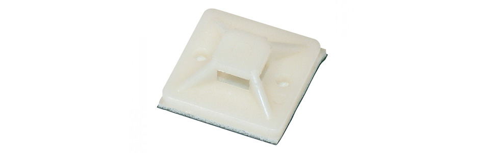 Attache Câble Adhésif 20x20mm Blanc