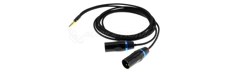 Câble Symétrique Jack 4.4mm Mâle vers 2x XLR Mâles Plaqué Or 1,5m