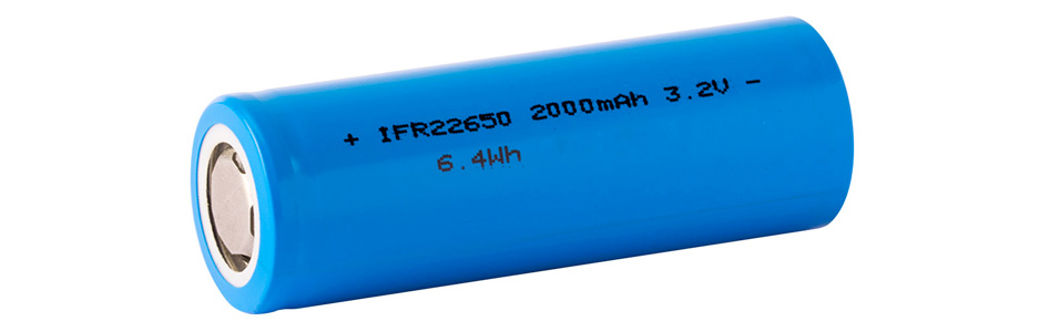 Accumulateur IFR22650 LiFePO4 3.2-3.3V 2000mAh Rechargeable