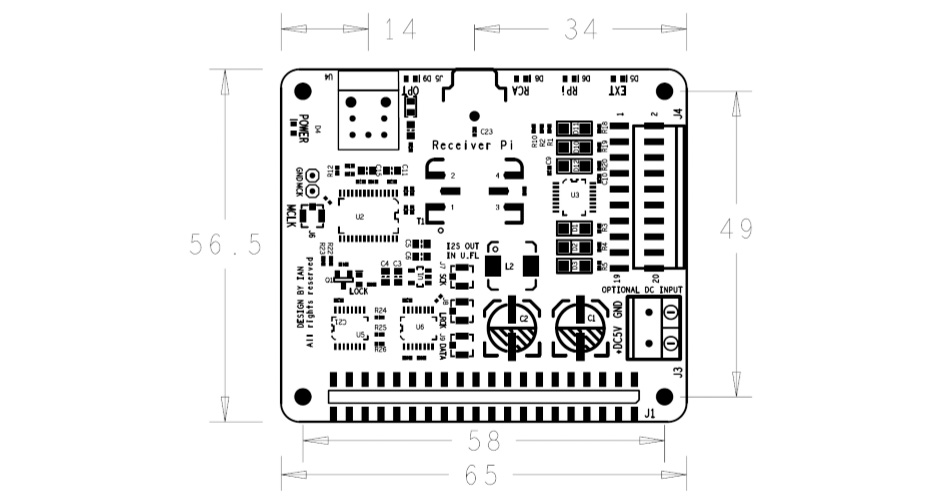 Ian Canada ReceiverPi Interface Numérique I2S SPDIF pour Raspberry Pi