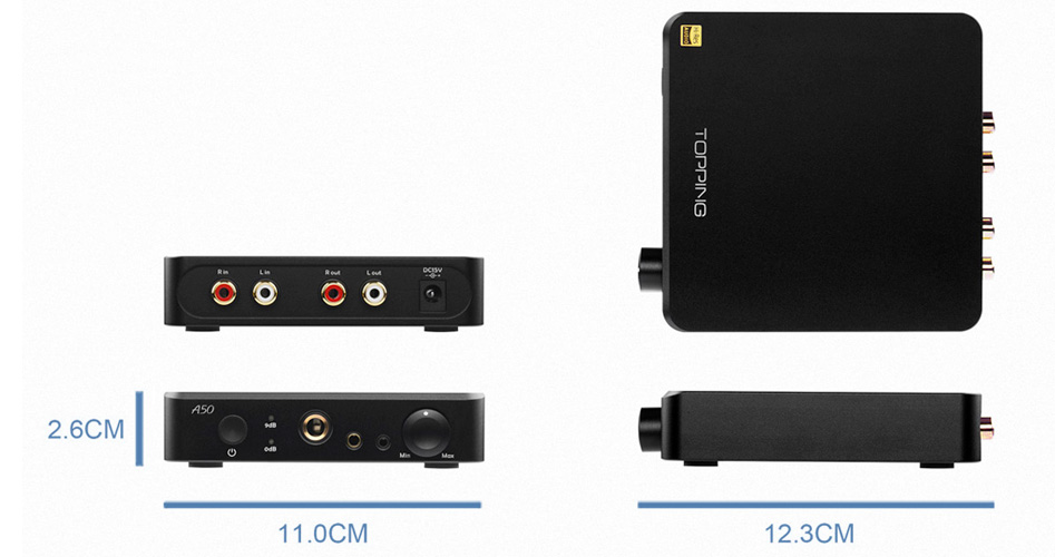 Topping A50 Amplificateur Casque Symétrique Noir