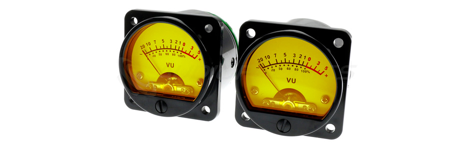 Vumètre rond rétroéclairage jaune dB Ø45mm (La paire)