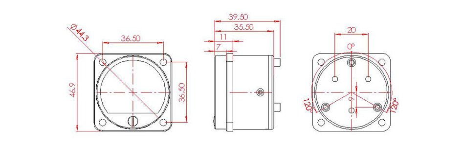 Vumètre rond rétroéclairage jaune dB Ø45mm (La paire)