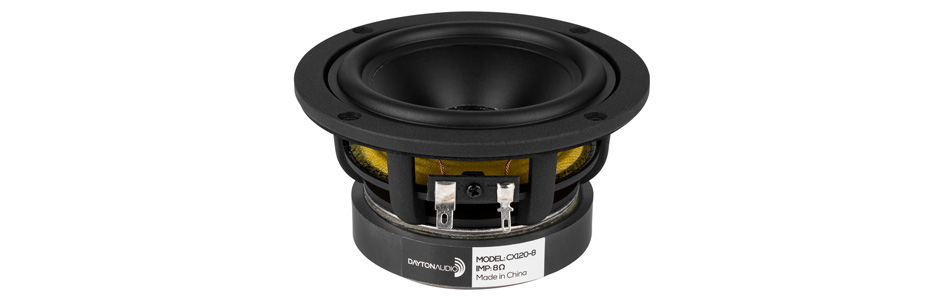 Dayton Audio CX120-8 Haut-Parleur de Grave Coaxial avec Tweeter à Dôme en Soie 40W 8Ω 88dB 90Hz - 20000Hz Ø10.2cm