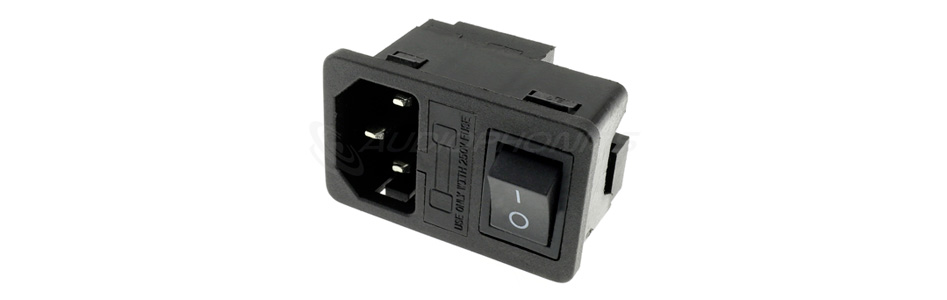 Embase IEC C14 avec interrupteur à bascule ON-OFF et fusible 250V 10A noir