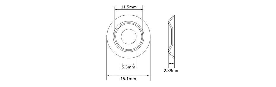 Rondelle cuvette creuses Acier inoxydable M5x15x3mm argent (x10)