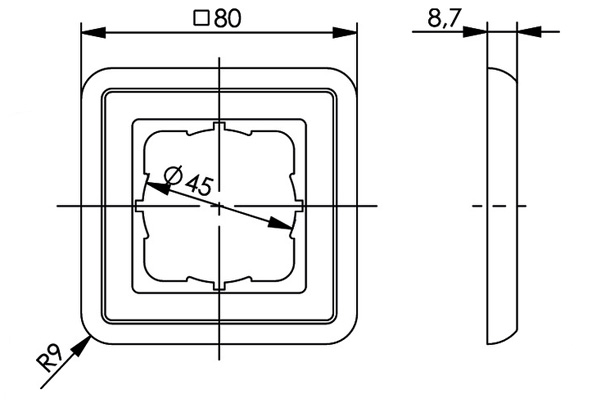 Telegartner B00004A0021Y cache plastique pour embase murale RJ45