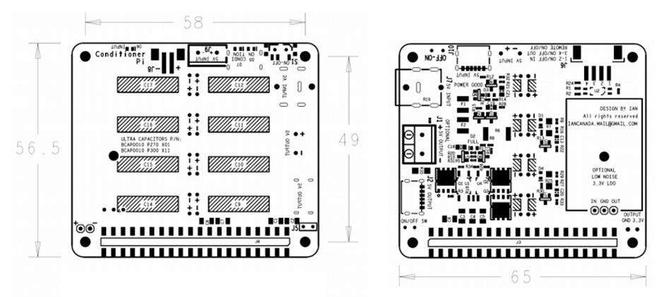 Ian Canada ConditionerPi Conditionneur de Signaux à Supercondensateurs pour Raspberry Pi